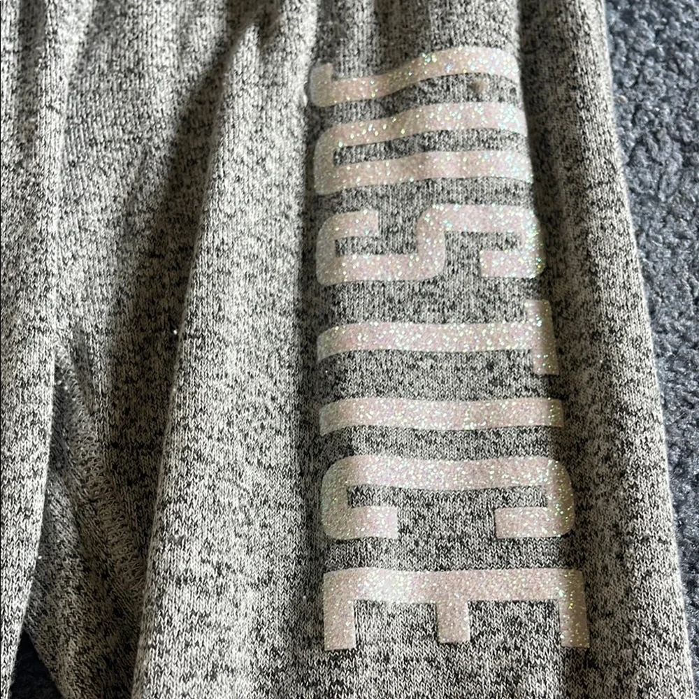 Justice Gray Sweatpants with Drawstring Waist and Ribbed Cuffs
